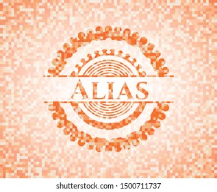 Alias orange mosaic emblem with background