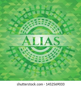 Alias realistic green mosaic emblem. Vector Illustration. Detailed.