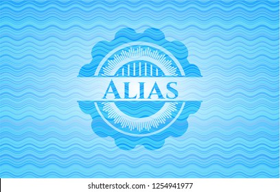 Alias water wave concept badge background.