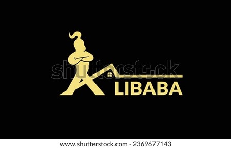 Alibaba A Letter House Genie Real Estate Logo With Vector