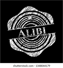 Alibi chalkboard emblem