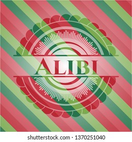Alibi christmas emblem background.