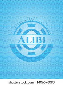 Alibi water concept badge background. Vector Illustration. Detailed.