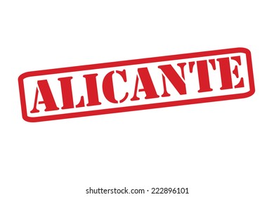 ALICANTE Red Rubber Stamp vector over a white background.