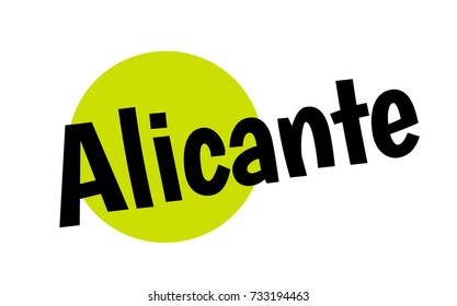 ALICANTE sticker. Authentic design graphic stamp. Original series.