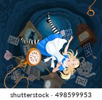 Alice is falling down into the rabbit hole