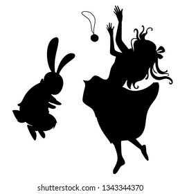Alice In Wonderland Silhouette Vector