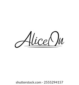 Alice On Signature Logo Design Idea