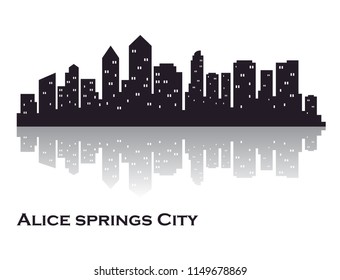 Alice Springs city skyline silhouette. creative vector graphics