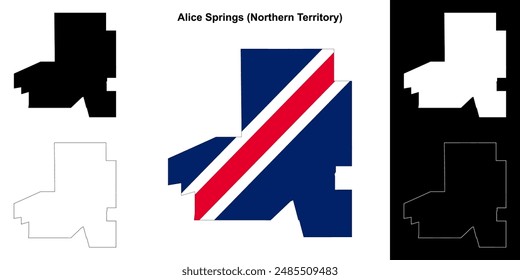 Alice Springs (Northern Territory) outline map set