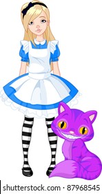 Alicia en el país de las maravillas y el gato de Cheshire