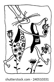 Alice in Wonderland hand drawn book illustration vector art