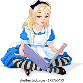 Alice In Wonderland Reading A Book