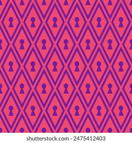 Alice in Wonderland seamless pattern keyhole