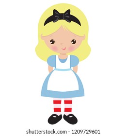 Alice in Wonderland vector cartoon illustration