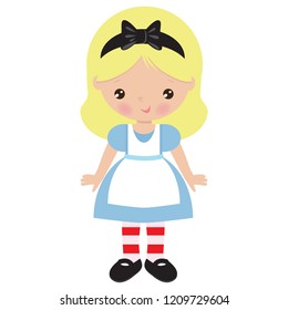 Alice in Wonderland vector cartoon illustration