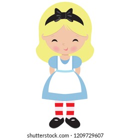 Alice in Wonderland vector cartoon illustration