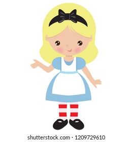 Alice in Wonderland vector cartoon illustration