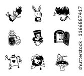 Alice in Wonderland vector icons