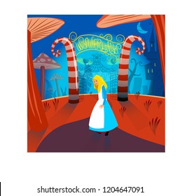 Alice in Wonderland Vectoral Illustration