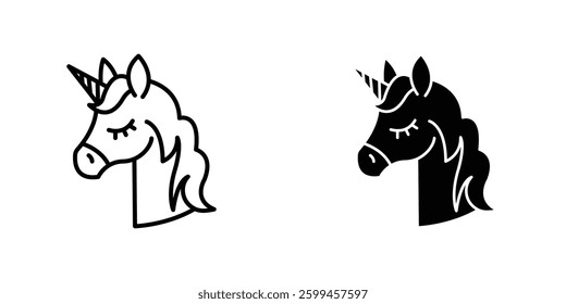 Alicorn flat simple vector icons illustration set.
