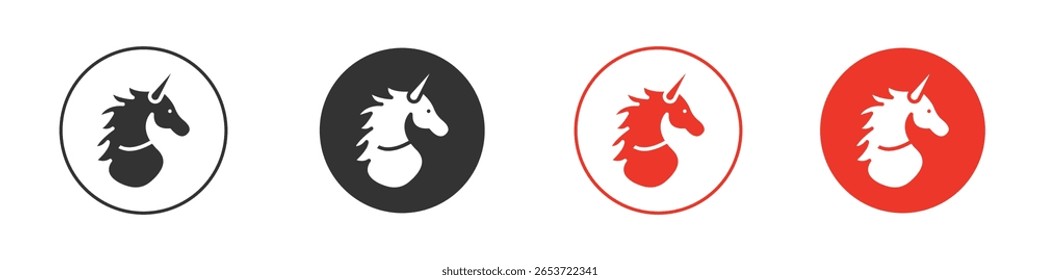 Icono de alicornio para el logotipo, símbolo de la muestra del Vector para el diseño