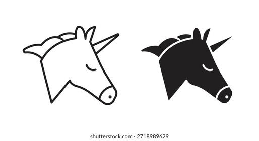 Alicorn-Symbol für mobile App, bearbeitbare Designs