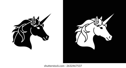 Alicorn icon Vector in flat style. Collection silhouettes