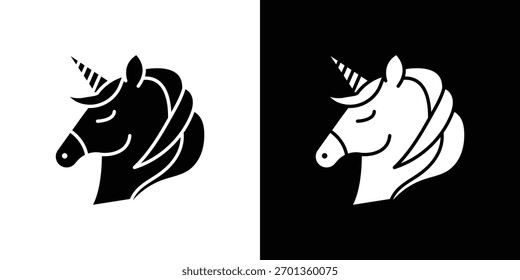 Icono de alicornio. Ilustración vectorial. Diseño plano.