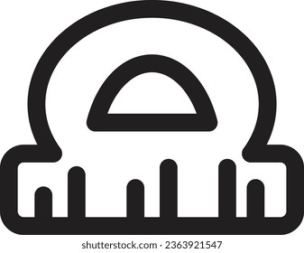 Icono de contorno del protractor de inclinómetro de Alidade