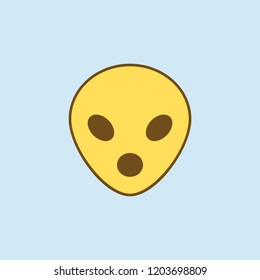 alien 2 colored line icon. Simple yellow and brown element illustration. alien concept outline symbol design from emoji set