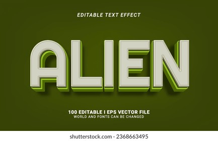 alien 3d style text effect