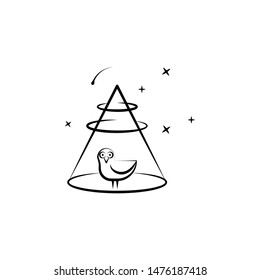 Alien, abandon, bird icon. Element of hand draw ufo icon