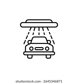 Alien Abduction Of A Car Line Art Concept With Transparent Backdrop