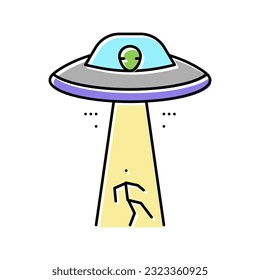 vector de icono de color de rapto alienígena. signo de secuestro extraterrestre. ilustración de símbolo aislado