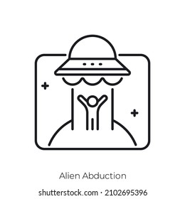 Alien Abduction icon. Outline style icon design isolated on white background