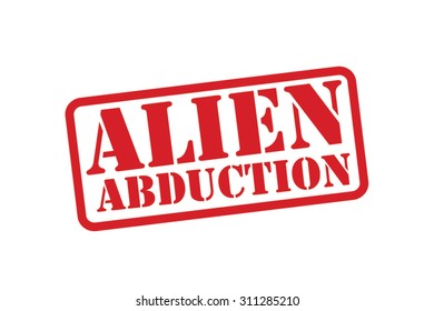 ALIEN ABDUCTION red Rubber Stamp Vector over a white background.