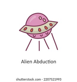 Alien Abduction Vector Filled outline Icon Design illustration. Space Symbol on White background EPS 10 File