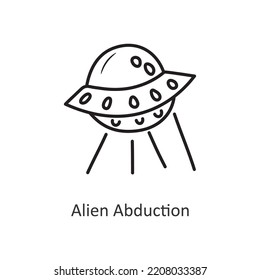 Alien Abduction Vector outline Icon Design illustration. Space Symbol on White background EPS 10 File