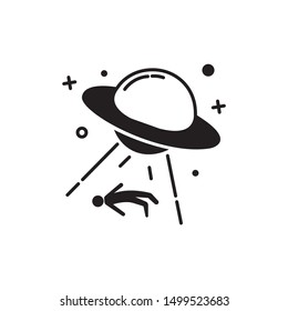 Alien abduction vector,icon on a white background