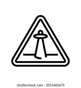 alien abduction warning line icon vector. alien abduction warning sign. isolated contour symbol black illustration