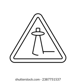 alien abduction warning line icon vector. alien abduction warning sign. isolated contour symbol black illustration