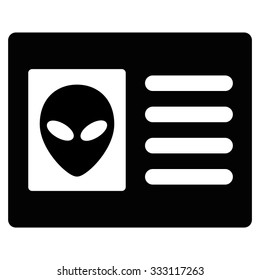 Alien Account Card vector icon. Style is flat black symbol, rounded angles, white background.