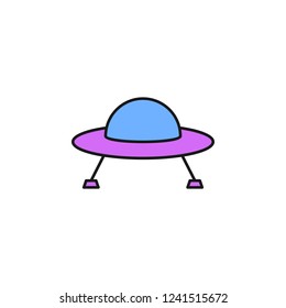 alien aircraft icon. Element of space outline color icon. Thin line icon for website design and development, app development. Premium icon