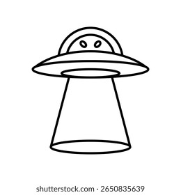 Alien with Aqualung Extraterrestrial Line Icon