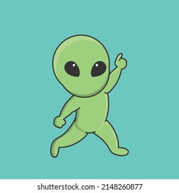 alien astronaut  galaxy universe space robot interstellar cute character vector icon cartoon doodle