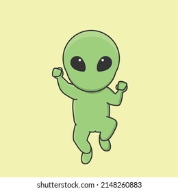 alien astronaut  galaxy universe space robot interstellar cute character vector icon cartoon doodle