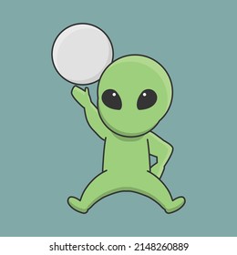alien astronaut  galaxy universe space robot interstellar cute character vector icon cartoon doodle