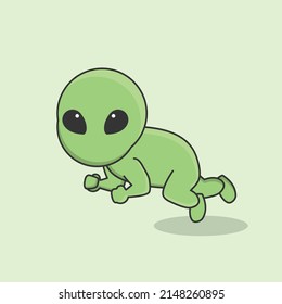 alien astronaut  galaxy universe space robot interstellar cute character vector icon cartoon doodle