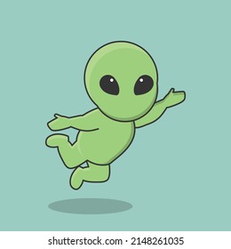 alien astronaut  galaxy universe space robot interstellar cute character vector icon cartoon doodle